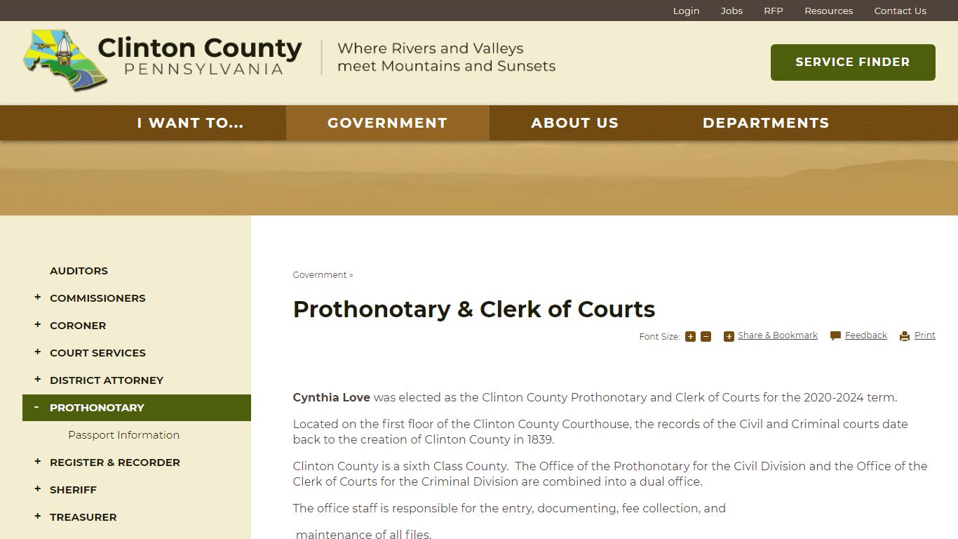 Prothonotary & Clerk of Courts | Clinton County, PA