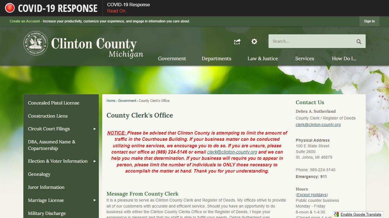 County Clerk's Office | Clinton County, MI