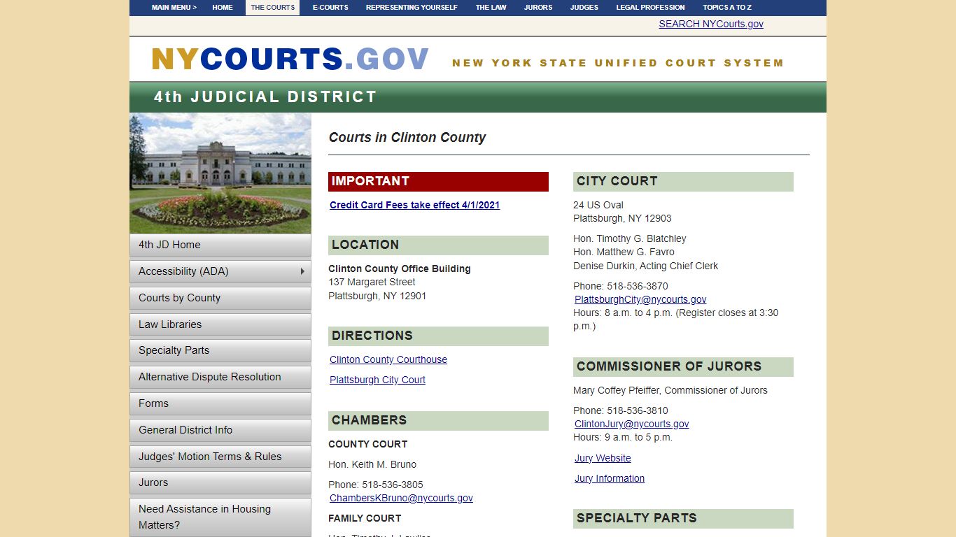 Courts in Clinton County | NYCOURTS.GOV - Judiciary of New York